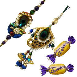 Holy Chocolate Paradise with Zardozi Rakhi Holy Chocolate Paradise with Zardozi Rakhi