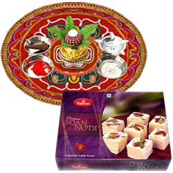 Diwali Thali with Soan Papri from Haldirams Diwali Thali with Soan Papri from Haldirams