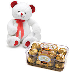 8 Teddy Bear ( White / Pink / Red ) with 100 Gms. Handmade Chocolate Box 8 Teddy Bear ( White / Pink / Red ) with 100 Gms. Handmade Chocolate Box