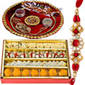 Sweets with Rakhi Thali and 1 Rakhi Sweets with Rakhi Thali and 1 Rakhi