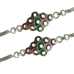Holy Tie of Designer Silver Plated Rakhi Holy Tie of Designer Silver Plated Rakhi