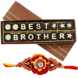 Exciting American Diamond Rakhi with Kids Special Best Brother Chocolate for Celebration Exciting American Diamond Rakhi with Kids Special Best Brother Chocolate for Celebration