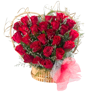 Attention-Getting 24 Red Roses Heart Shaped Arrangement with Lots of Love Attention-Getting 24 Red Roses Heart Shaped Arrangement with Lots of Love