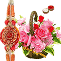 Admirable Roses and Seasonal Flowers Basket Admirable Roses and Seasonal Flowers Basket