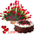 Astounding 50 Dutch Red Roses with 1 Kg Taj / 5 St...